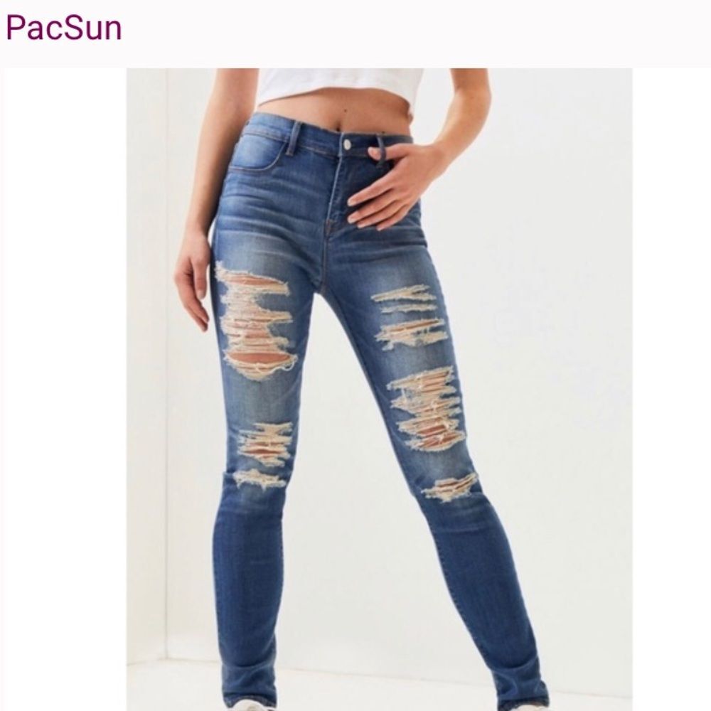 PacSun Perfect Fit Jegging Jeans Medium Wash Oregon Blue Size 27 NWT